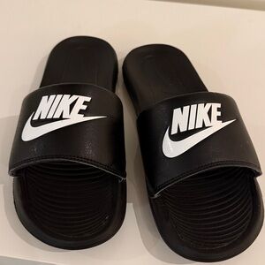 Nike Black and White Slide Sandals